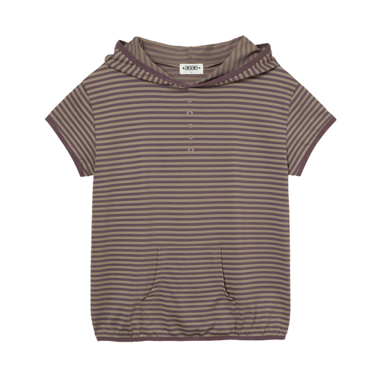 AEAE Stripe Half Sleeve Hoodie