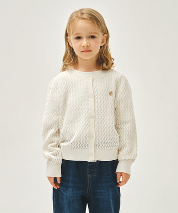 Marithé François Girbaud Kids Pointelle Knit Cardigan