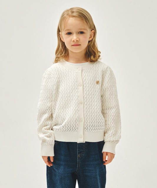 Marithé François Girbaud Kids Pointelle Knit Cardigan