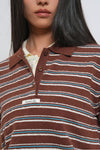 General Idea WOMAN Stripe Collar Half Knit