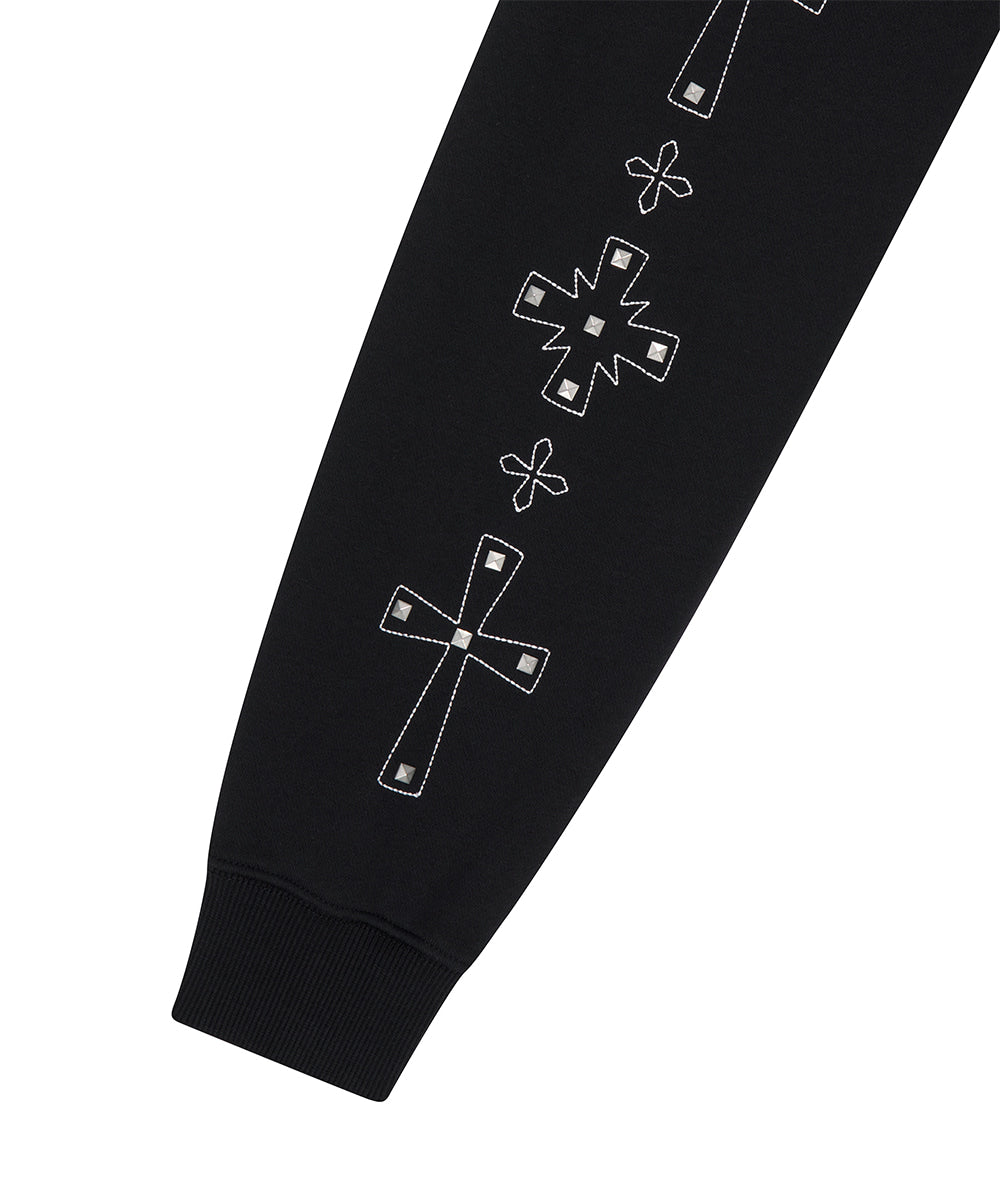 Mahagrid Cross Stud Hood Zip Up