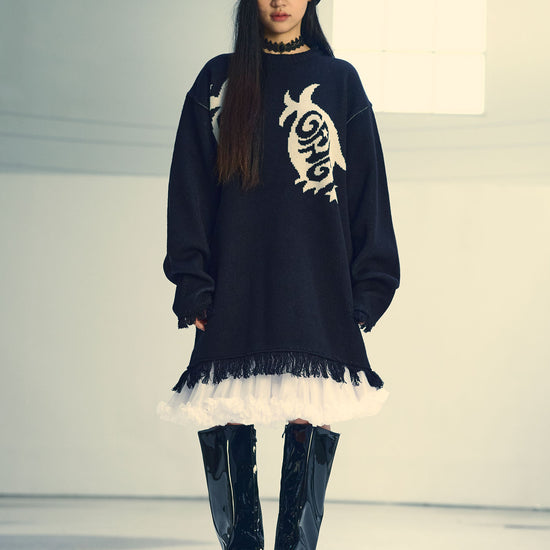 Nice Ghost Club Girl Gang Eyes Fringed Knit