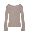 Bitter Cells Sheer Heart Long Sleeve-Beige