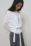 General Idea WOMAN Tie Unbalanced Layered Pullover