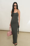 General Idea WOMAN Easy Banding Maxi Skirt [CHARCOAL]