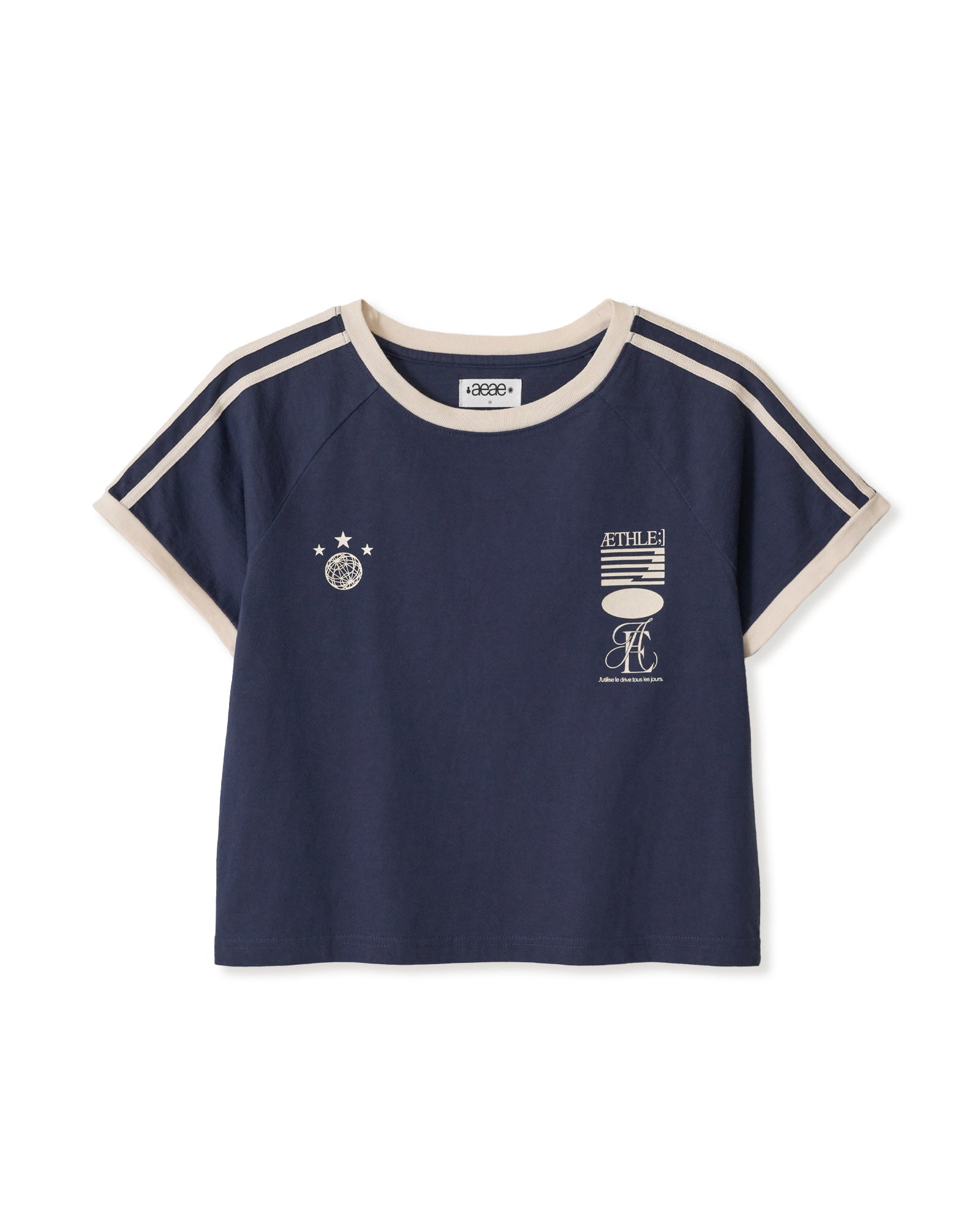 AEAE Athlete Stripe Half T-Shirt