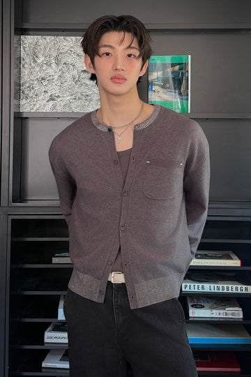 General Idea Unisex Pocket Crew Neck Cardigan
