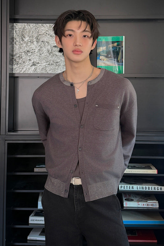 General Idea Unisex Pocket Crew Neck Cardigan