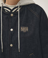 Marithé François Girbaud CLASSIC LOGO RAGLAN DENIM VARSITY JACKET light blue