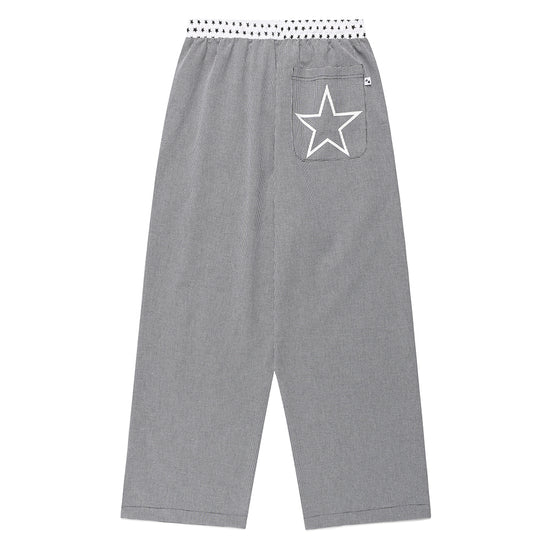 Cavish W CHECK LOUNGE PANTS [BLACK]