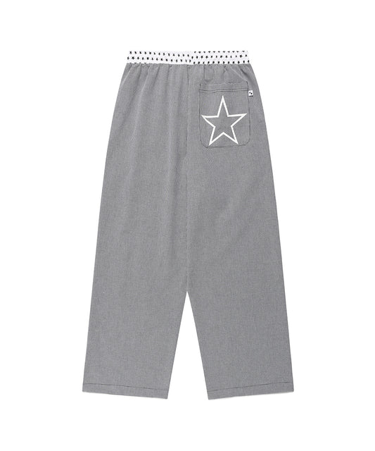 Cavish W CHECK LOUNGE PANTS [BLACK]