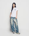 ADLV Woman Script Logo Printing Short Sleeve T-Shirt
