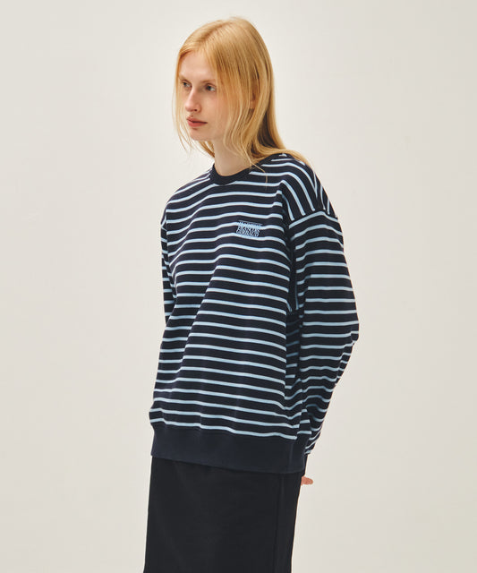 Marithé François Girbaud SMALL CLASSIC LOGO STRIPE SWEATSHIRT navy