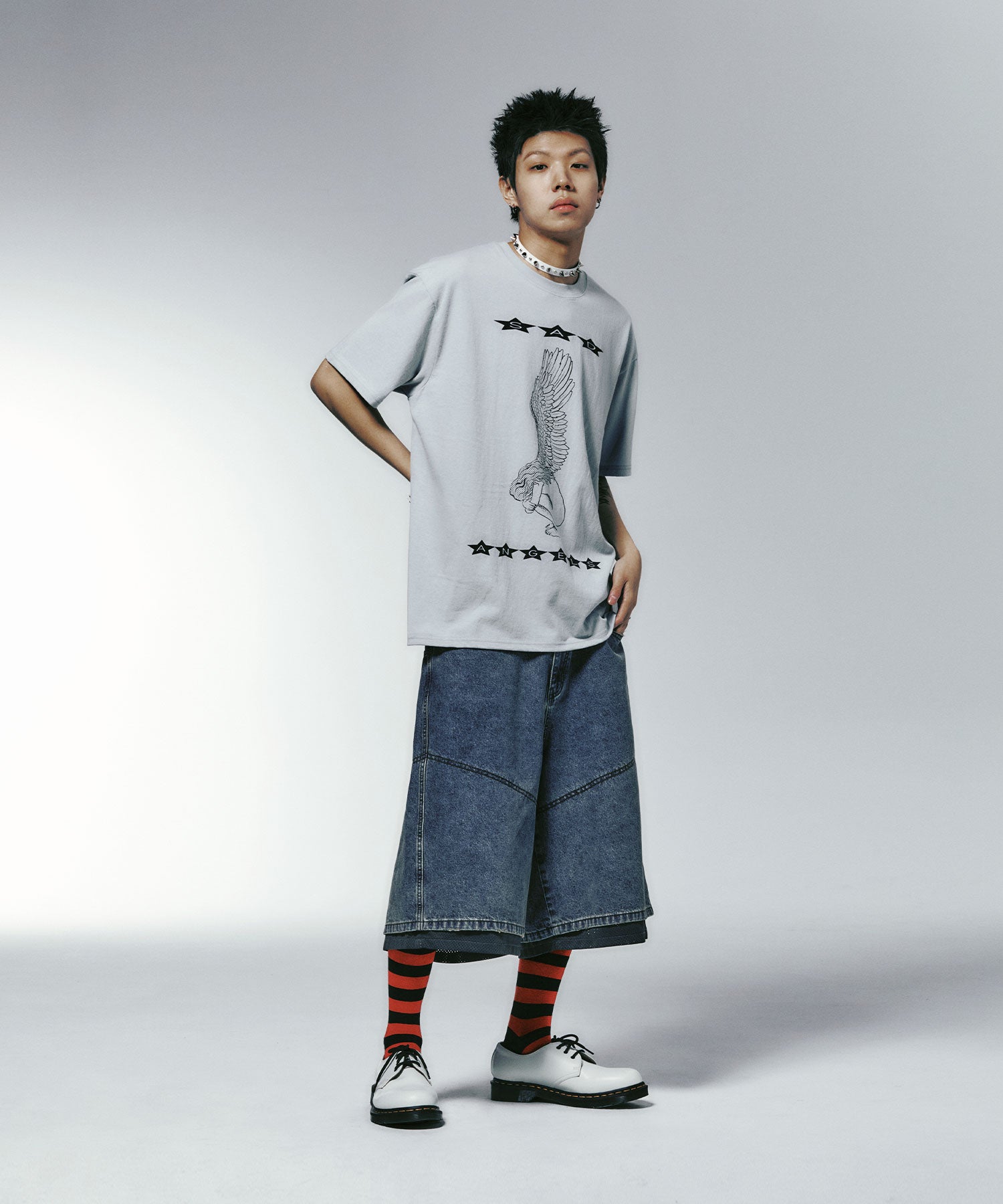 Nice Ghost Club Sad Angels Star Tee [Grey]