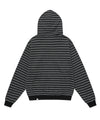 Cavish Striped Twin Star Zip Up Hoodie Black