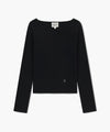 Marithé François Girbaud Women's Circle Logo Neck Point Knit Black