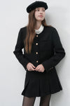 General Idea WOMAN Tweed Pleated Mini Skirt [BLACK]
