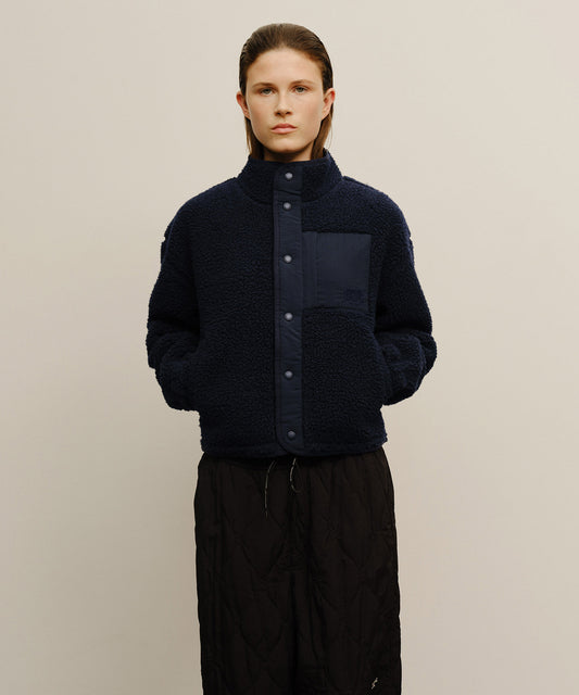 Marithé François Girbaud Marithé Sport Women's Fleece Crop Jacket Navy