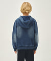 Marithé François Girbaud Kids Classic Logo Embroidery Hoodie Zip-Up Blue