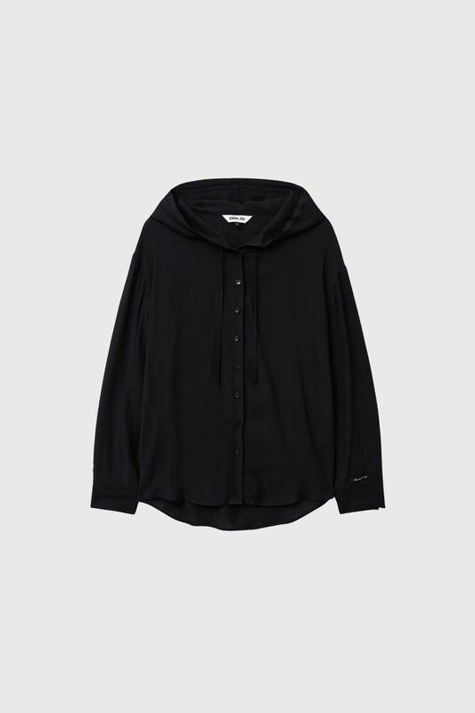 General Idea WOMAN Summer Loose Fit Wrinkle Hooded Shirt