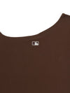 MLB Women's Basic Off Shoulder Shirring Ribbed Dress