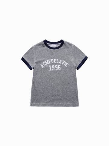 ADLV Woman Classic Logo Embroidery Ringer Short Sleeve T-Shirt