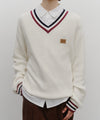 Marithé François Girbaud V Neck Knit Pullover Ivory