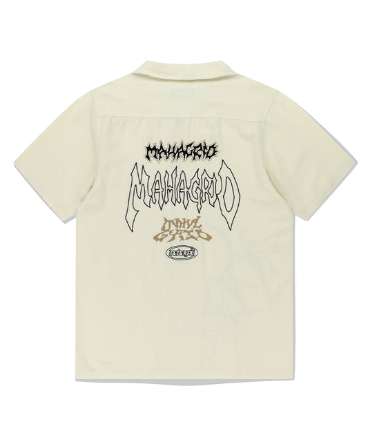 Mahagrid Multi-Logo Linen Half Shirt