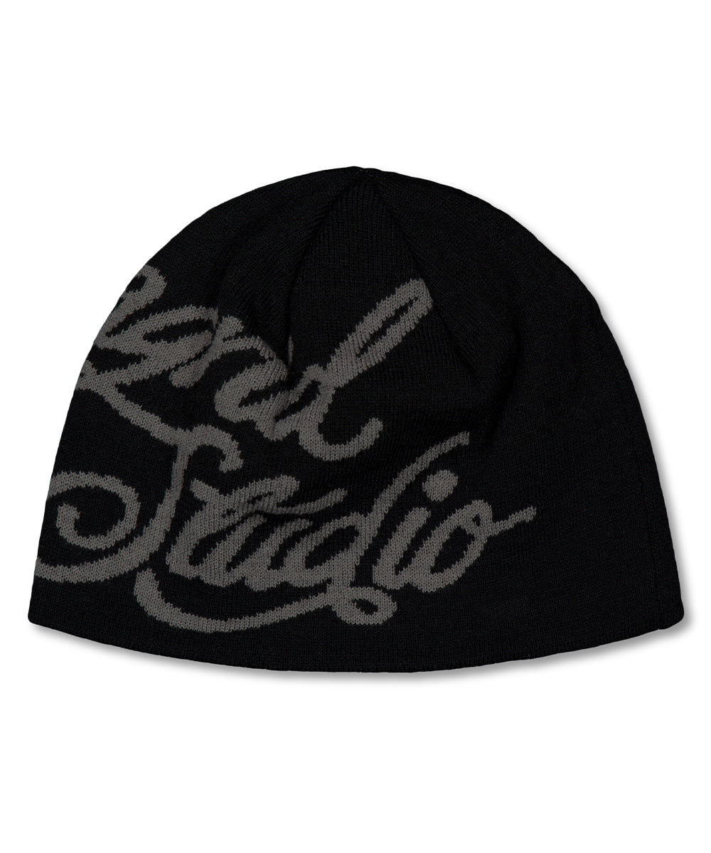 Mahagrid INK LOGO KNIT BEANIE [BLACK]