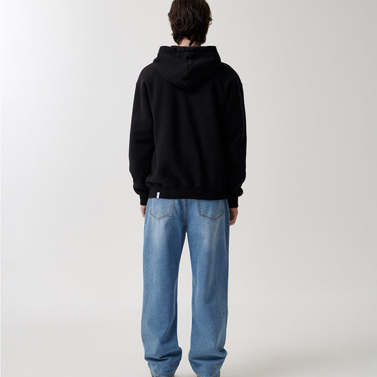 Mahagrid mah CUT OFF APPLIQUE ZIP-UP HOODIE