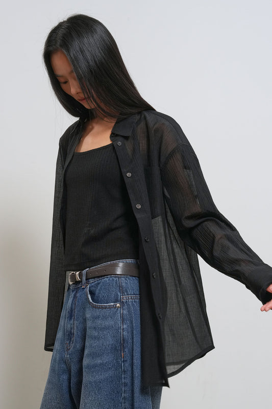 General Idea WOMAN Summer Wrinkle Sheer Shirt