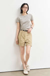 General Idea WOMAN Stripe Crew Neck Half Knit