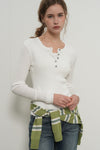 General Idea WOMAN Henry Neck Layered Knit Pullover