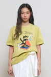 General Idea WOMAN Dancing Cat Oversized Short Sleeve T-Shirt [LIME]