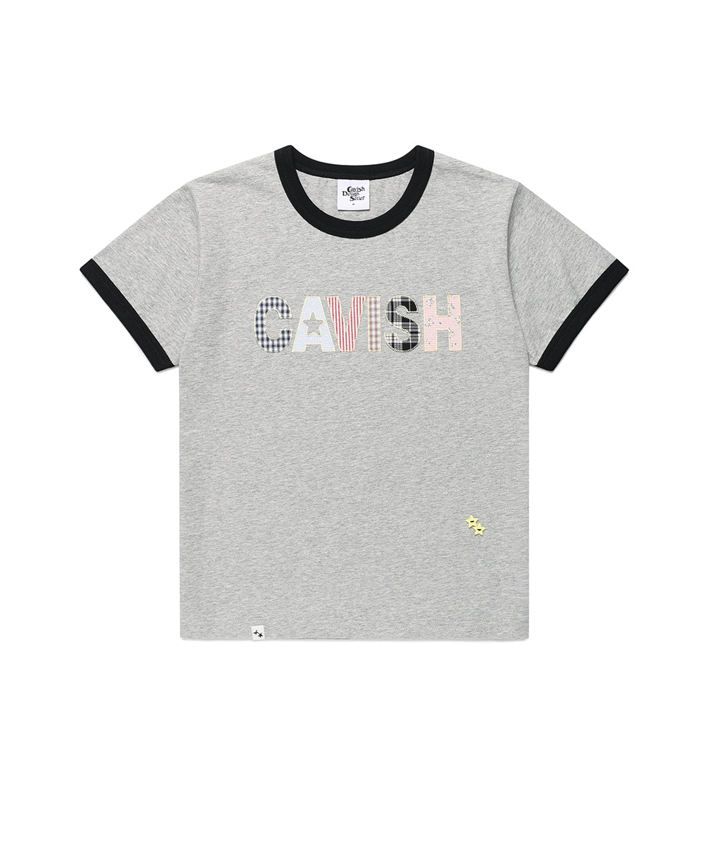 Cavish CAVISH APPLIQUE RINGER SHORT SLEEVE TEE [MELANGE GREY]