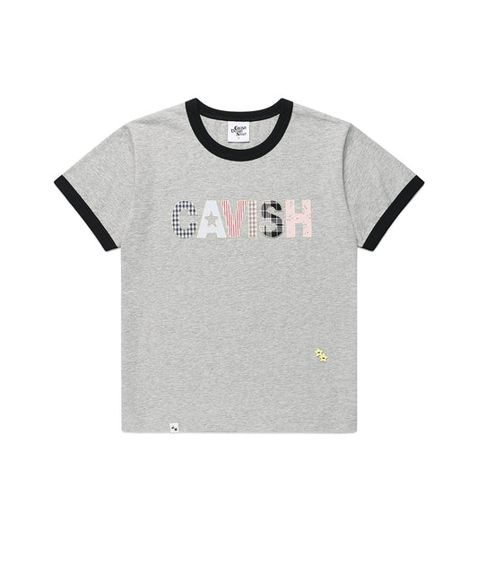 Cavish CAVISH APPLIQUE RINGER SHORT SLEEVE TEE [MELANGE GREY]