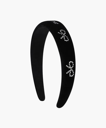 Marithé François Girbaud Kids Cubic Ribbon Velvet Hair Band in Black