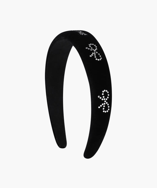 Marithé François Girbaud Kids Cubic Ribbon Velvet Hair Band in Black