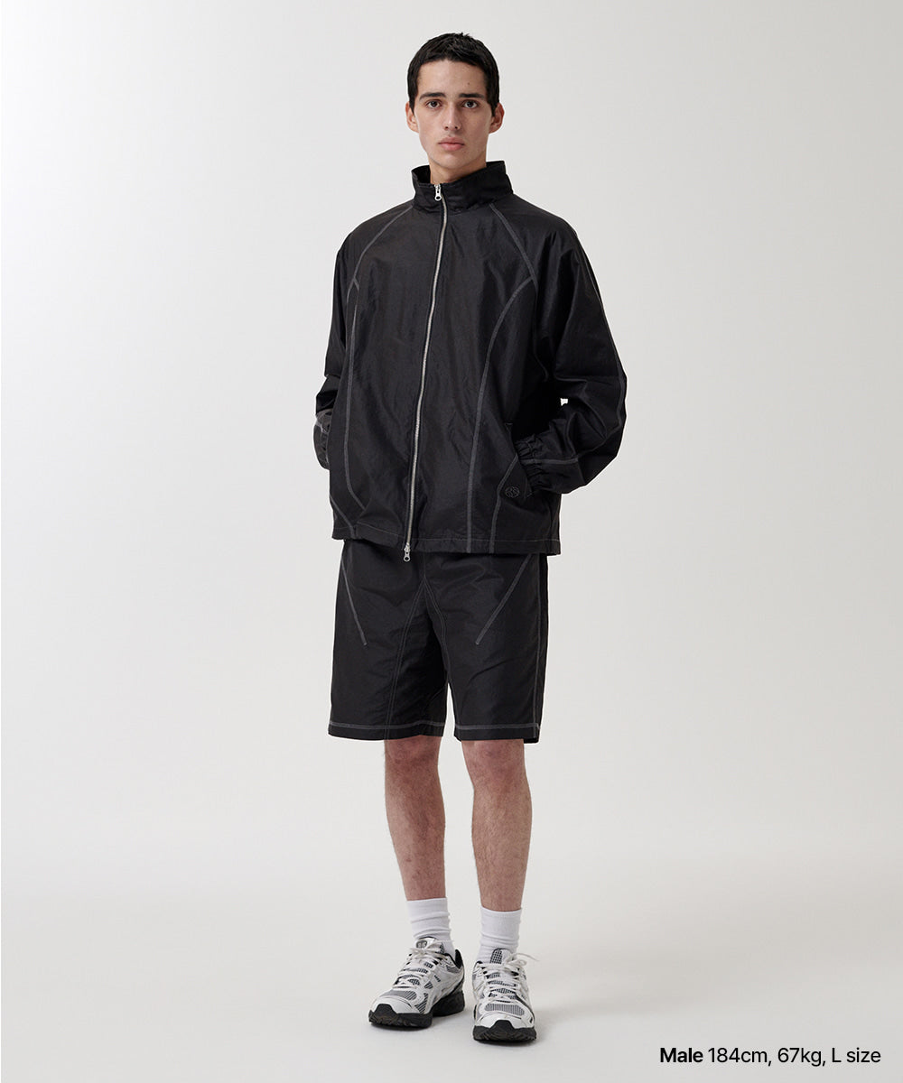 Mahagrid Cover Stitch Nylon Track Short