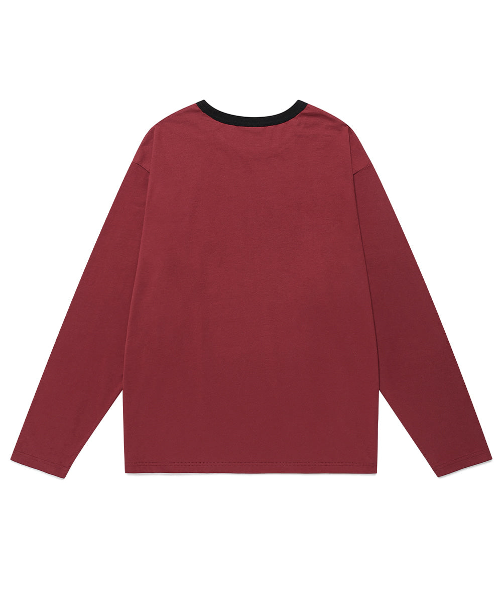Cavish TWIN STAR LS TEE[BURGUNDY]