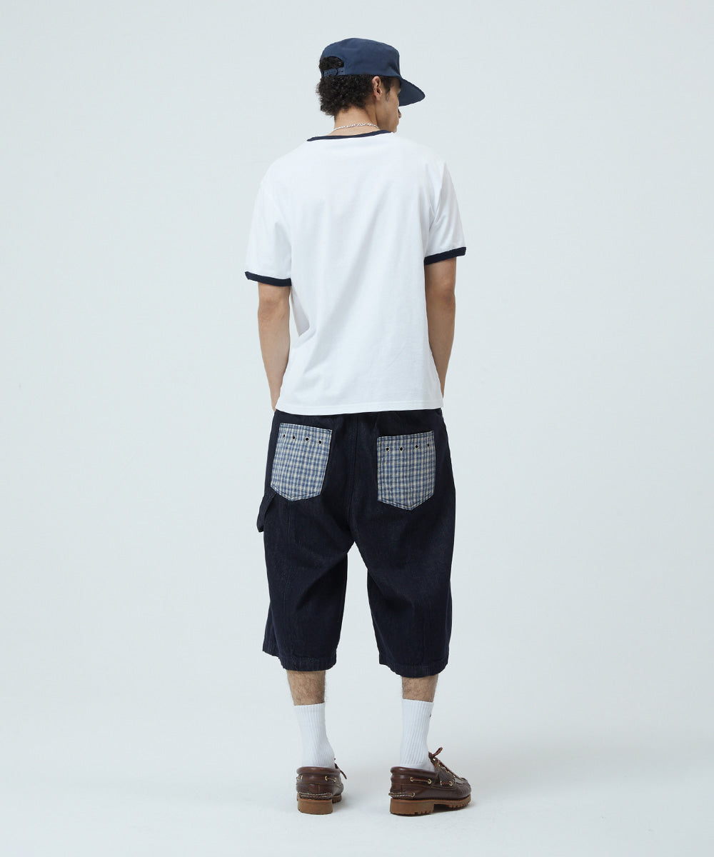 Mahagrid Flag Applique Ringer Tee