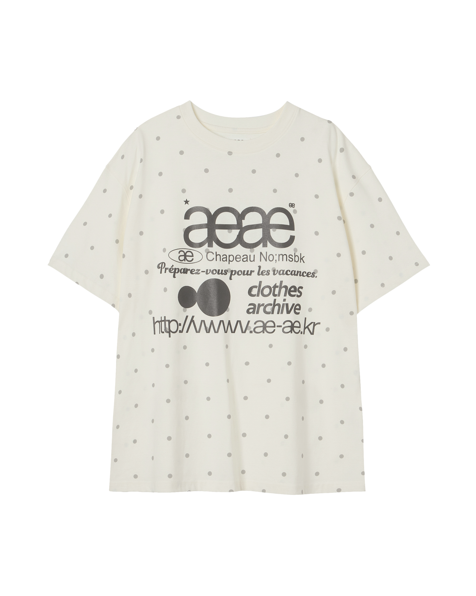 AEAE WEB LOGO DOT T-SHIRT CREAM