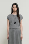 General Idea WOMAN Unbalanced Pleats Knit Dress