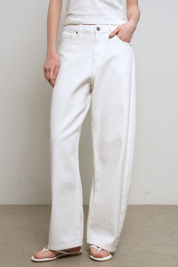 General Idea WOMAN Washing Curved Denim Pants [IVORY]