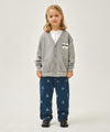 Marithé François Girbaud Kids Emblem V-Neck Oversized Cardigan Navy
