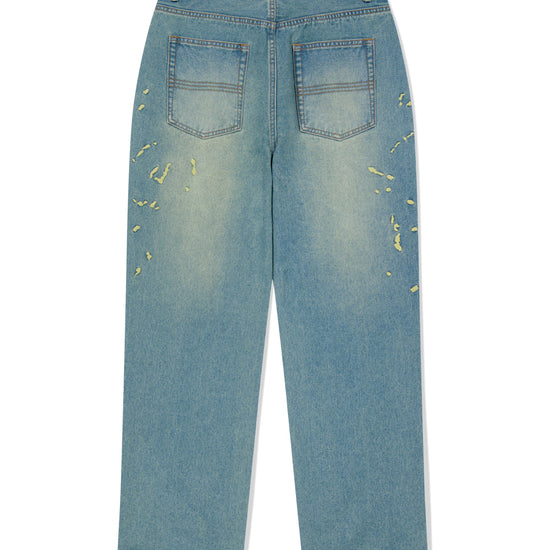 Mahagrid Embroidered Splatter Denim Pant