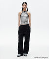 Mahagrid Denim Printed Halter Knit