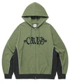 Cavish Piping Zip Up Hoodie in Green