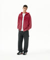 Mahagrid Washed Cut Off Applique Hood Zip Up