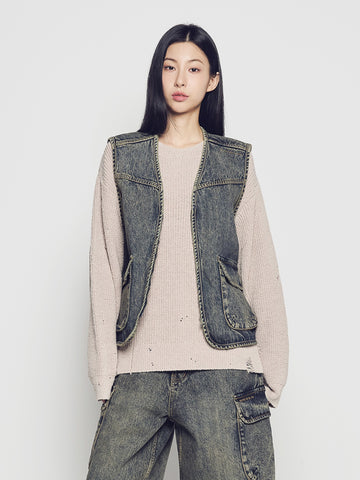 ADLV Utility Dying Denim Vest